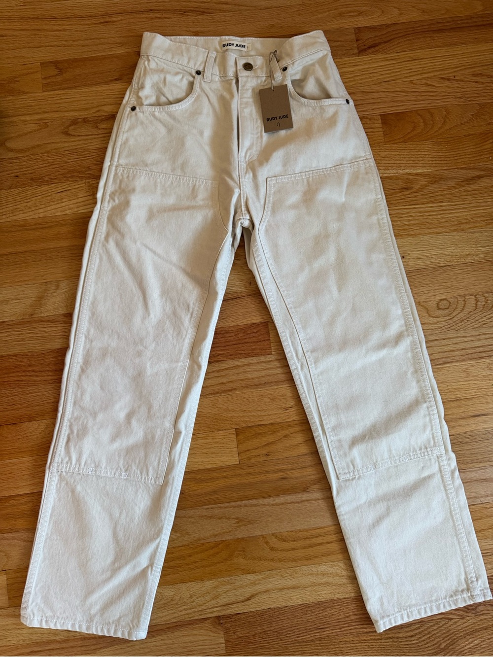 Rudy Jude Adult Utility Jean in Canvas Natural Sz 2 Custom 28” Inseam NWT - Picture 2 of 3